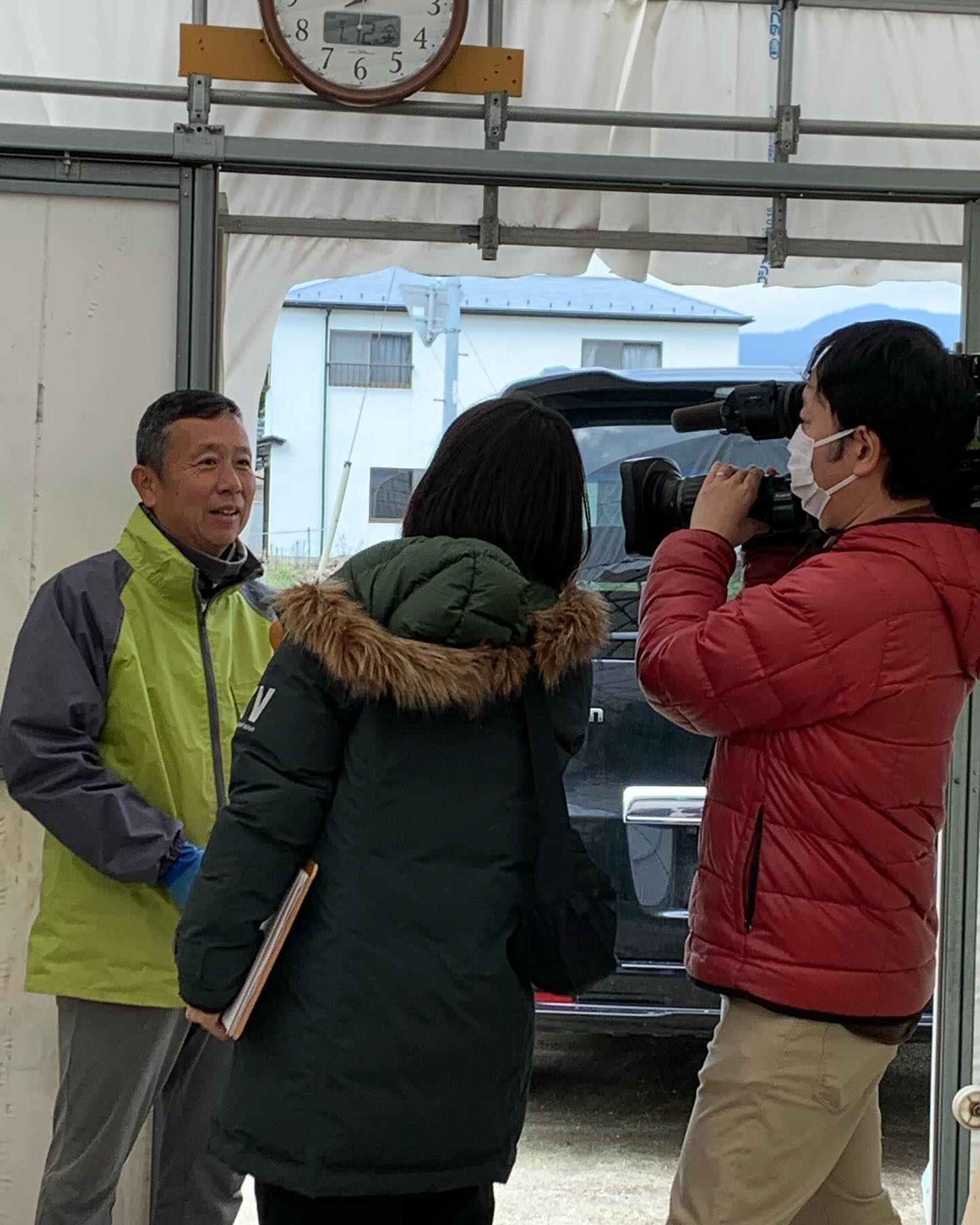 今日はケーブルテレビとNHKの取材がありました！放送は2月上旬だそうですお楽しみに#たぐちファーム#出雲市斐川町#取材#青ネギ#白ネギ#人参